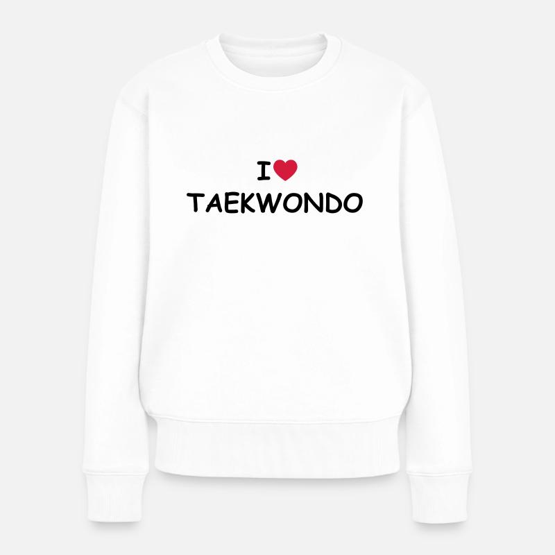 J'aime / coeur du Taekwondo - Pull Premium bio Femme - blanc