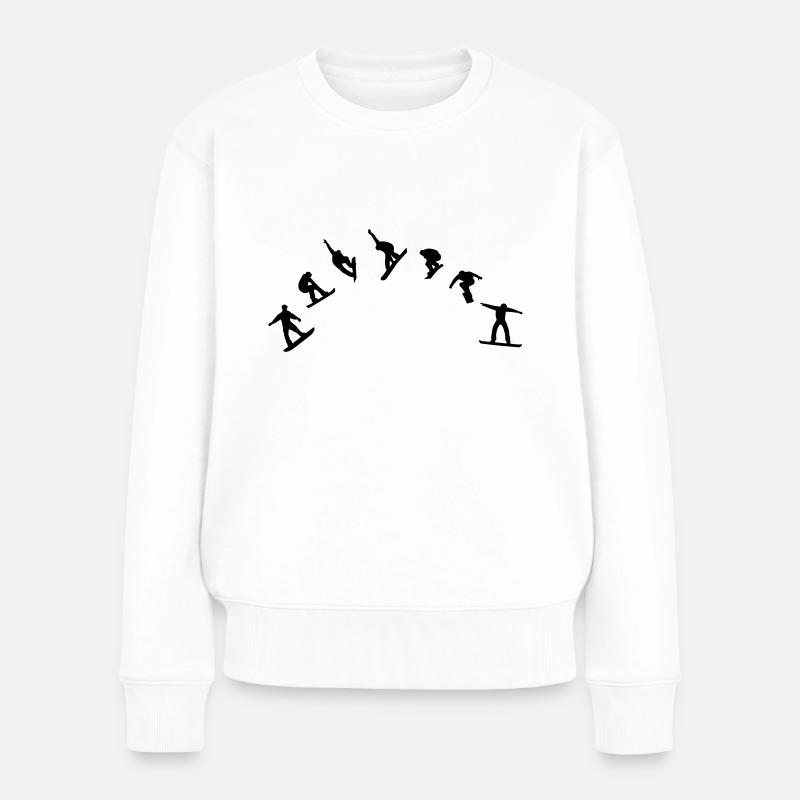 Snowboarding - Frauen Premium Bio Pullover - Weiß