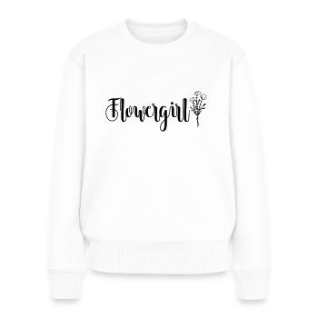 Flowergirl (différentes couleurs) - Pull Premium bio Femme - blanc - Devant - Julia (174cm)