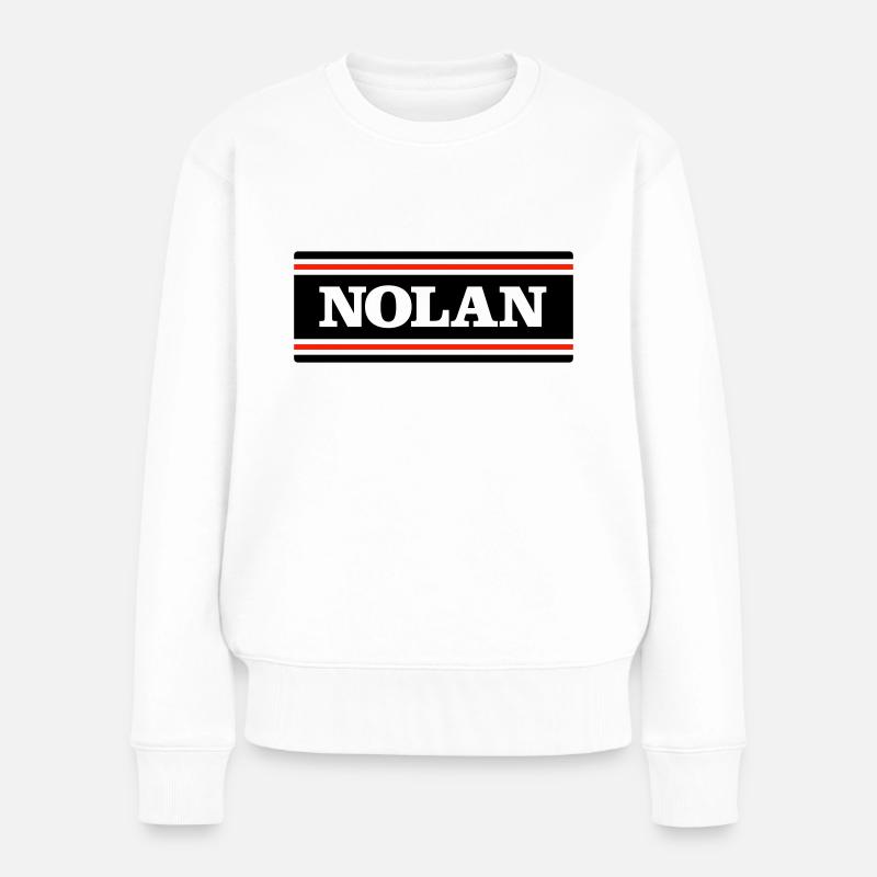 NOLAN - Frauen Premium Bio Pullover - Weiß