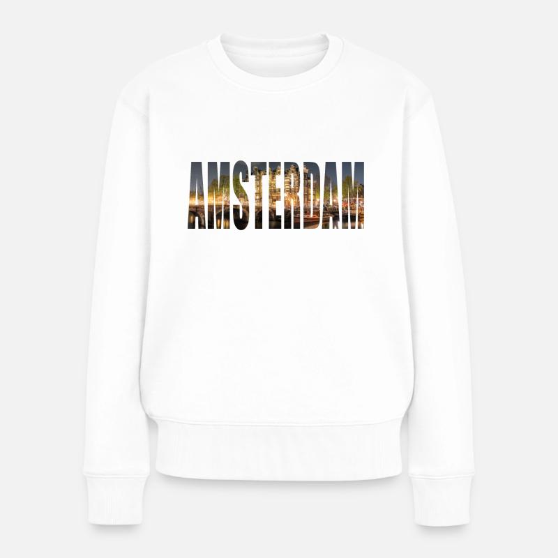 Amsterdam - Pull Premium bio Femme - blanc