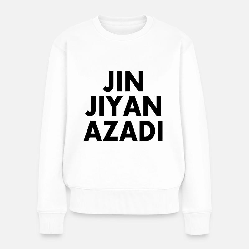 jin jiyan azadi - Frauen Premium Bio Pullover - Weiß
