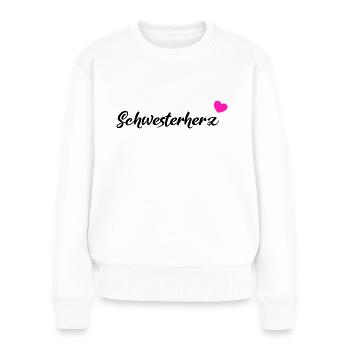 Schwesterherz Geschenk Black - Frauen Premium Bio Pullover - Weiß - Vorne - Julia (174cm)