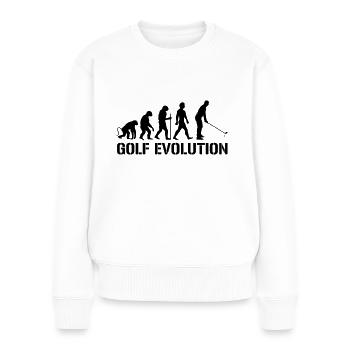 evolution golf - Frauen Premium Bio Pullover - Weiß - Vorne - Julia (174cm)