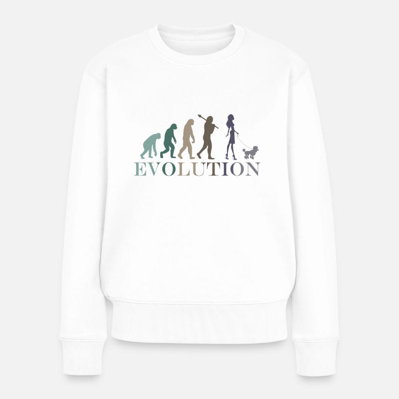 POODLE EVOLUTION FEMALE - Women's Premium Organic Jumper - white