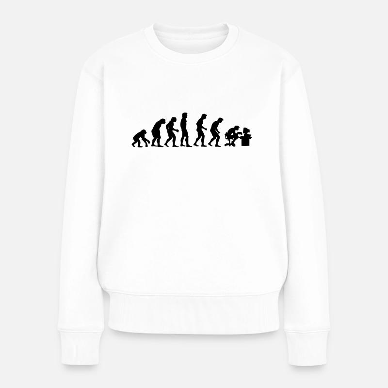 evolution - Frauen Premium Bio Pullover - Weiß