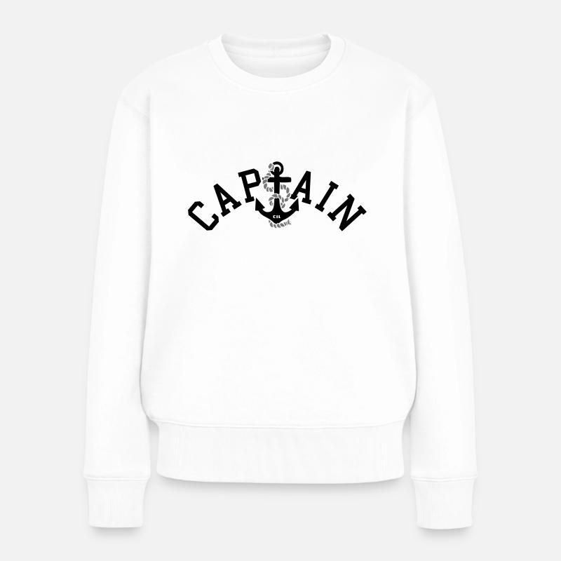 Captain Anker 2C - Frauen Premium Bio Pullover - Weiß