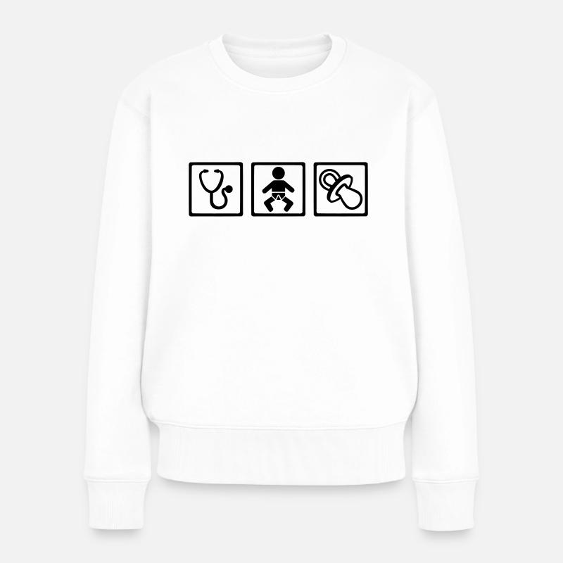Hebamme - Frauen Premium Bio Pullover - Weiß