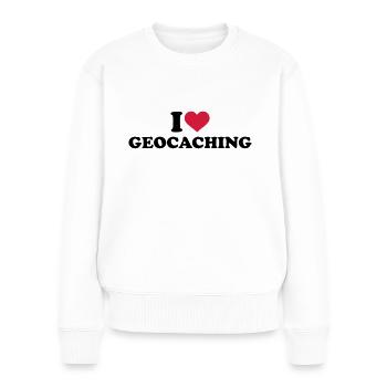 Geocaching - Frauen Premium Bio Pullover - Weiß - Vorne - Julia (174cm)
