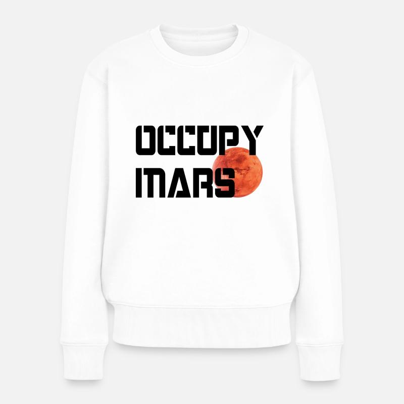 OCCUPY MARS - Frauen Premium Bio Pullover - Weiß