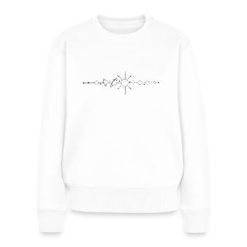 Univers - Planètes - Pull Premium bio Femme - blanc - Devant - Julia (174cm)