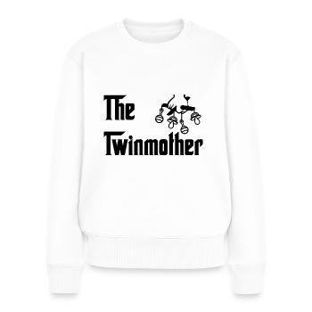 The Twinmother Mama Zwillinge - Frauen Premium Bio Pullover - Weiß - Vorne - Julia (174cm)