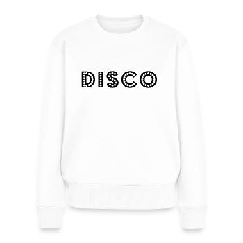 Disco Slogan - Logo - Women's Premium Organic Jumper - white - Front - Julia (174cm)