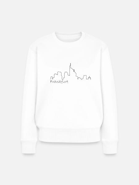 Skyline Frankfurt - Frauen Premium Bio Pullover - Weiß