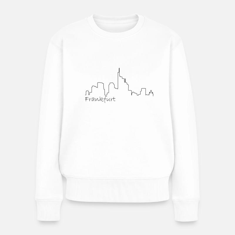 Skyline Frankfurt - Frauen Premium Bio Pullover - Weiß
