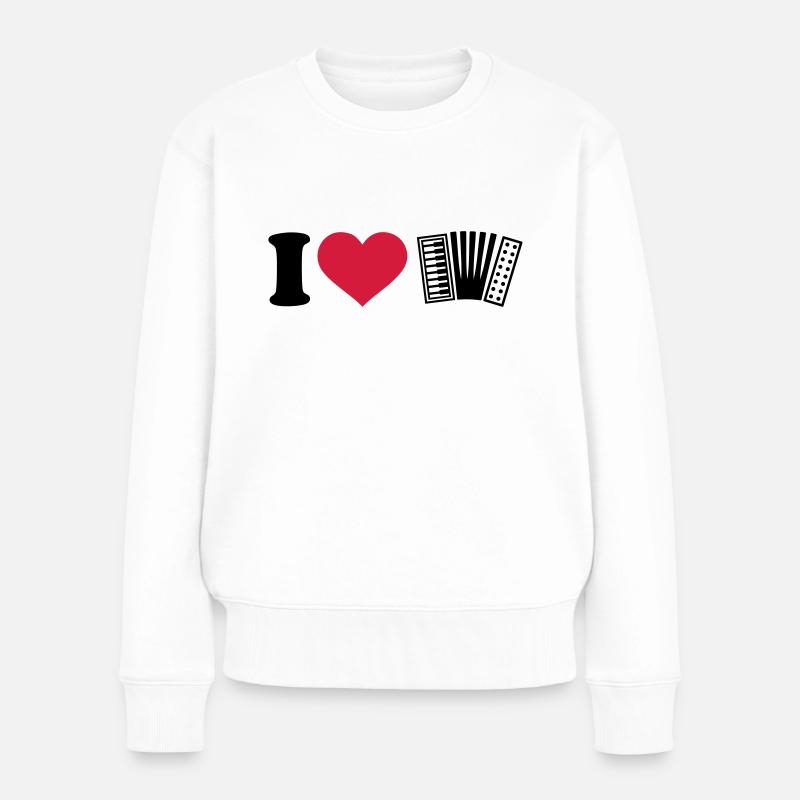 Akkordeon - Frauen Premium Bio Pullover - Weiß