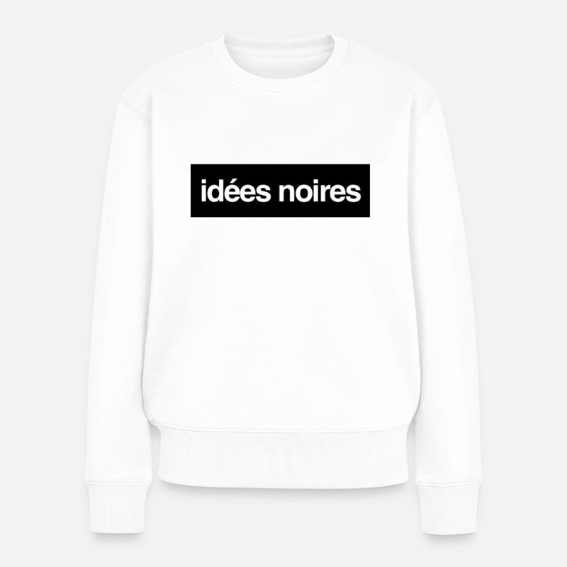 Idées noires (rectangle noire) - Pull Premium bio Femme - blanc