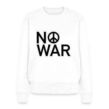 NO WAR Peace Sign Statement - Women's Premium Organic Jumper - white - Front - Julia (174cm)