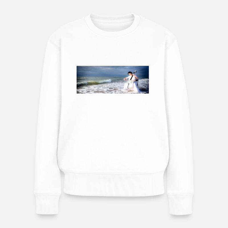 Wassermusik - Frauen Premium Bio Pullover - Weiß