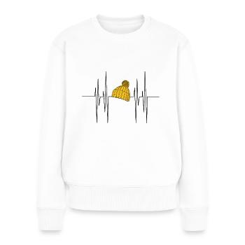 EKG Mütze Winter - Frauen Premium Bio Pullover - Weiß - Vorne - Julia (174cm)