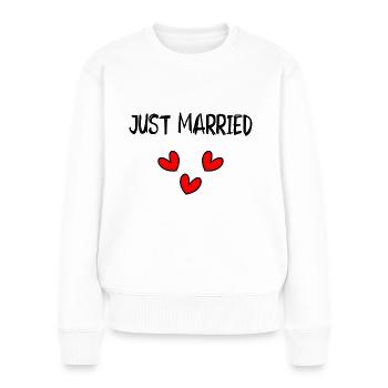 GERADE VERHEIRATET. ES LEBE DIE MARYS. JUNGGESELLINNENABSCHIED - Frauen Premium Bio Pullover - Weiß - Vorne - Julia (174cm)