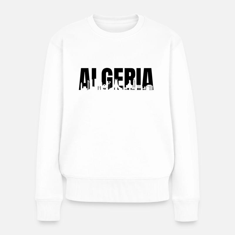 Städte und Denkmäler in Algerien - Frauen Premium Bio Pullover - Weiß