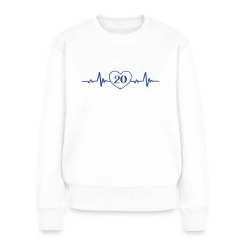 20. Geburtstag Herz 20 - Frauen Premium Bio Pullover - Weiß - Vorne - Julia (174cm)