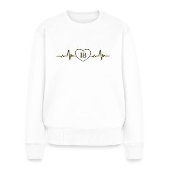 18. Geburtstag Herz 18 - Frauen Premium Bio Pullover - Weiß - Vorne - Julia (174cm)