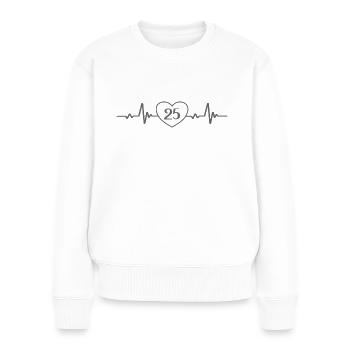 25e anniversaire Coeur 25 - Pull Premium bio Femme - blanc - Devant - Julia (174cm)