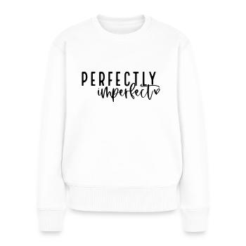 PERFECTLY IMPERFECT - Frauen Premium Bio Pullover - Weiß - Vorne - Julia (174cm)