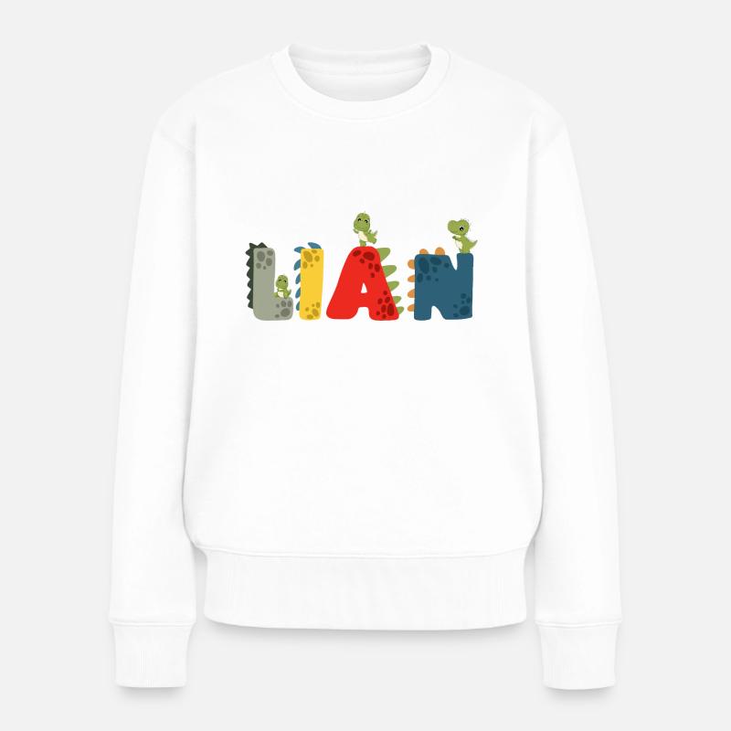 Lian Dino2 - Frauen Premium Bio Pullover - Weiß