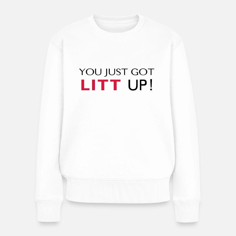 LITT UP! - Frauen Premium Bio Pullover - Weiß
