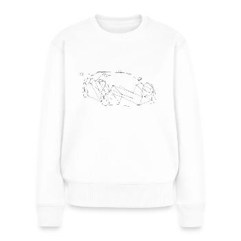 Art low poly - voiture de course - Pull Premium bio Femme - blanc - Devant - Julia (174cm)