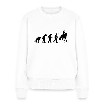 Cavalier de dressage Evolution - Pull Premium bio Femme - blanc - Devant - Julia (174cm)