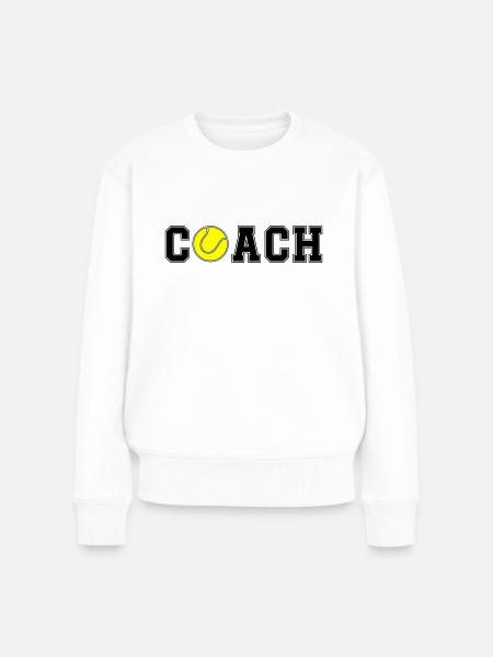 Tennis Coach - Frauen Premium Bio Pullover - Weiß