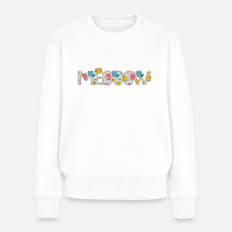 meow - Frauen Premium Bio Pullover - Weiß