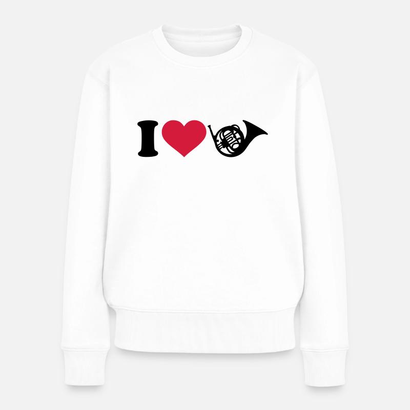 I love Cor chromatique - Pull Premium bio Femme - blanc