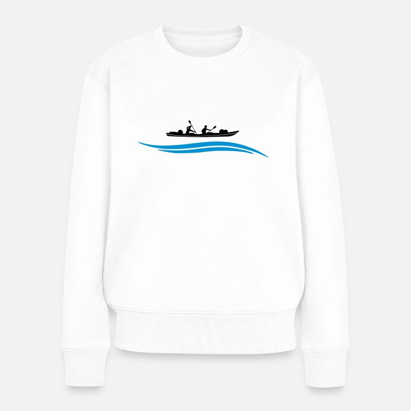 Kanu Wasser - Frauen Premium Bio Pullover - Weiß