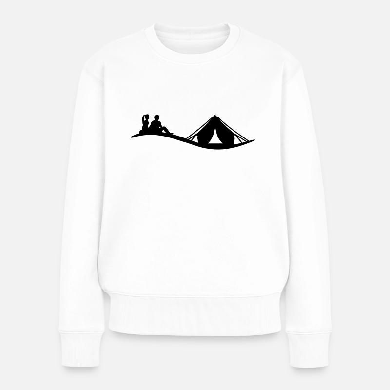 Freizeit - Camping - Frauen Premium Bio Pullover - Weiß
