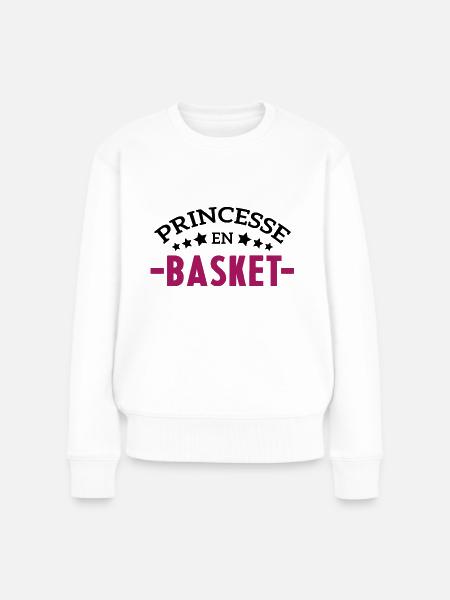 Princesse en basket Cadeau femme humour - Pull Premium bio Femme - blanc