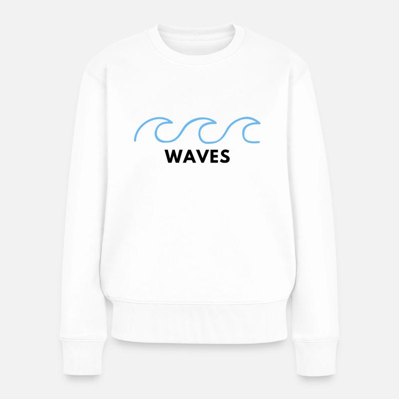 WAVES - Frauen Premium Bio Pullover - Weiß