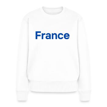 Frankreich - Frauen Premium Bio Pullover - Weiß - Vorne - Julia (174cm)