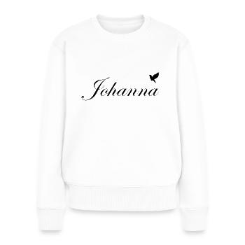 Johanna beau nom Noir - Pull Premium bio Femme - blanc - Devant - Julia (174cm)