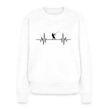Fishing anglers heartbeat - Women's Premium Organic Jumper - white - Front - Julia (174cm)