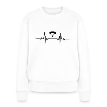 Centre de parapente Heartbeat Passenger - Pull Premium bio Femme - blanc - Devant - Julia (174cm)