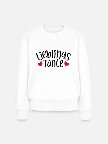 Lieblingstante Beste Tante Geschenk Neffe Nichte - Frauen Premium Bio Pullover - Weiß