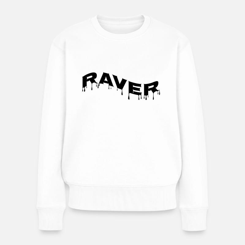 Raver - Frauen Premium Bio Pullover - Weiß