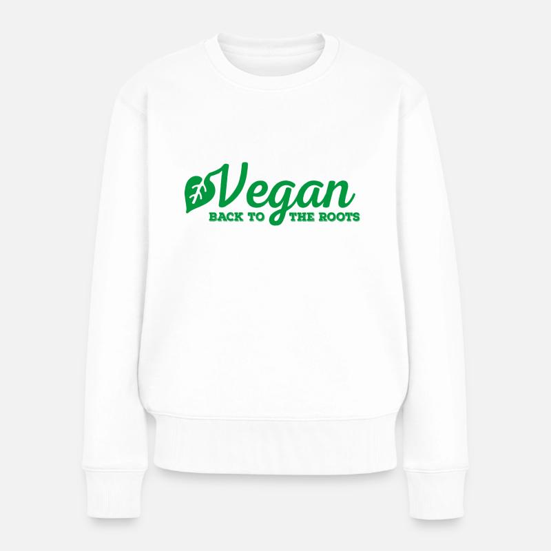 Vegan - Frauen Premium Bio Pullover - Weiß