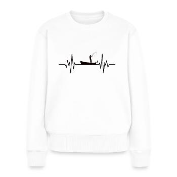 Fishing anglers heartbeat - Women's Premium Organic Jumper - white - Front - Julia (174cm)