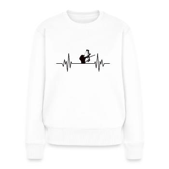 Bogenschießen Archery Herzschlag - Frauen Premium Bio Pullover - Weiß - Vorne - Julia (174cm)